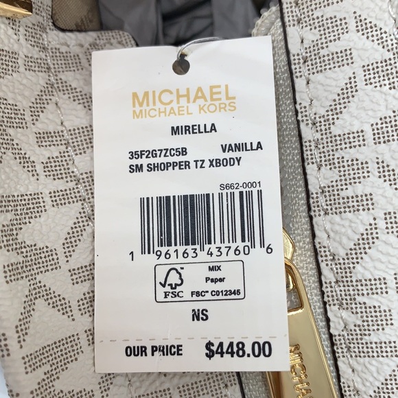 🔥Offer of the day! Michael Kors Mirella Small Crossbody Tote Bag VANILLA SIGNT - Picture 15 of 15